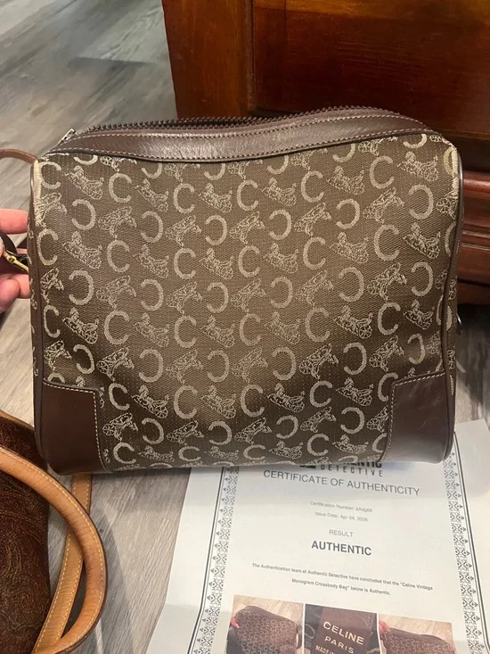 Celine Brown and Tan Monogram with COA Crossbody bundle with Etro crossbody - Picture 2 of 9